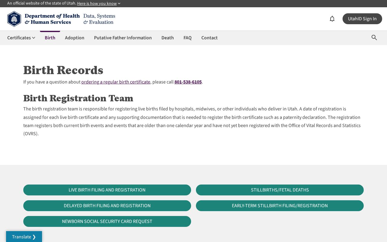 Draper residents directory Utah birth death records access