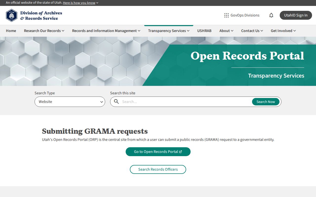 Draper residents directory Utah open records portal request