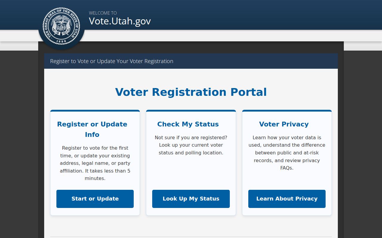 Draper residents directory Utah voter status search