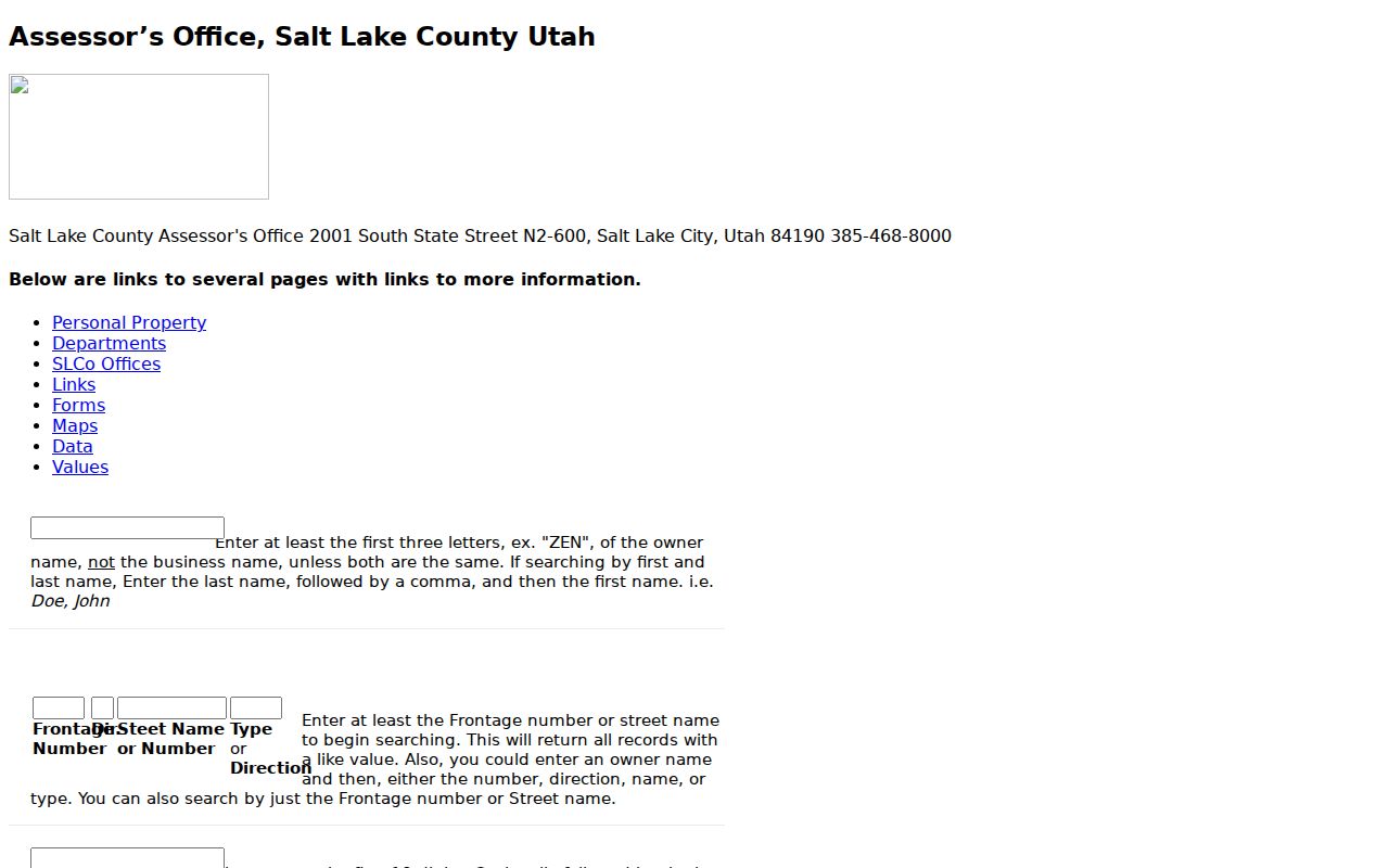 Draper street directory legacy assessor address search