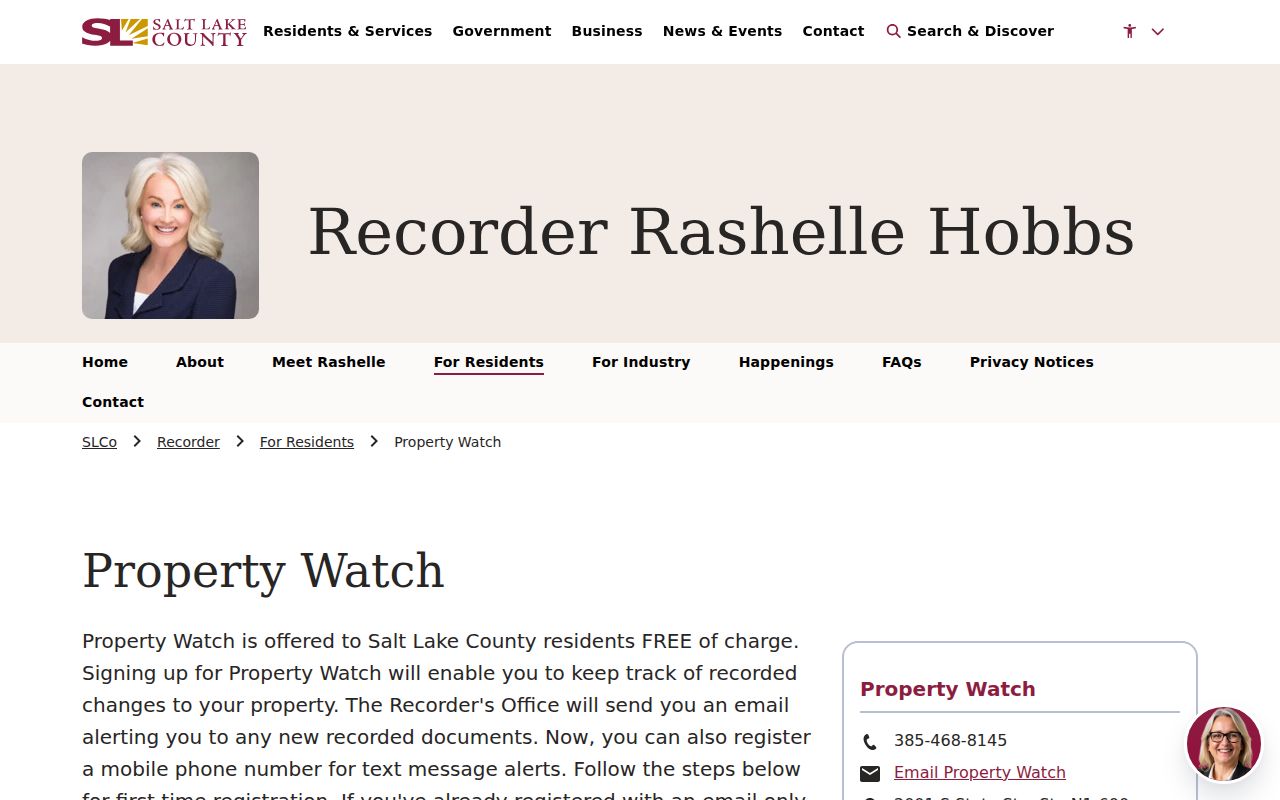 Draper street directory Recorder Property Watch address selector