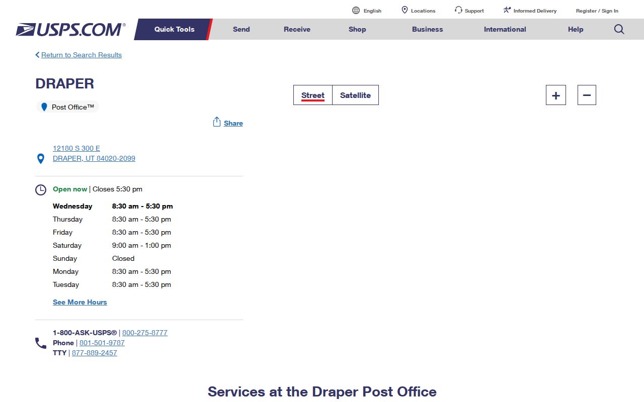 Draper ZIP code directory Utah USPS post office